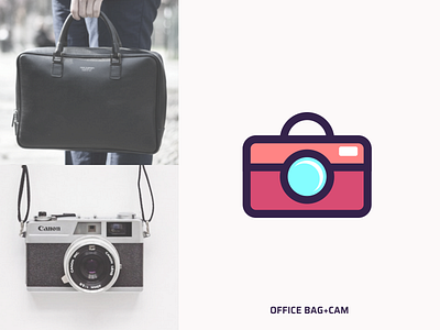 Office Bag & Cam logo idea. awesomeness branding camera camera logo idea inspiraitons officebag work display