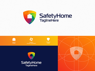 SafetyHome Logo Design awesome brand brand identity brandidentity color design forsale home identity inspiration inspirations logo logos rotation safety sale