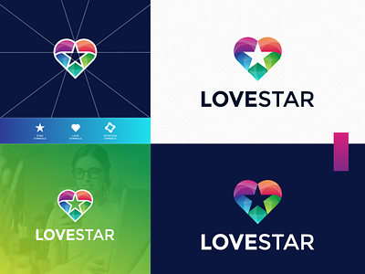LOVE STAR logo design awesome brand brand identity branding color colorful colors design hidden logo idea identity inspiration inspirations logo love negative space star