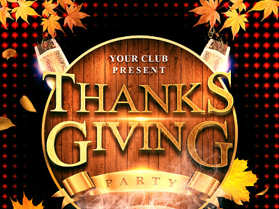 Thanks Giving Party Flyer Design branding design flyer graphic design holiday illustration party thanks giving thanksgiving vector