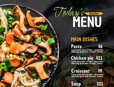 Today's Delicious Menu flyer design food and beverages food list food menu design menu design menu list restaurant design