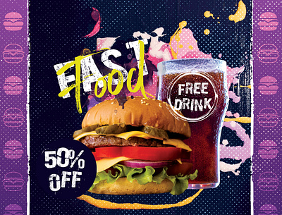 Fast Food Flyer branding burger design flyer graphic design illustration marketing tools vector