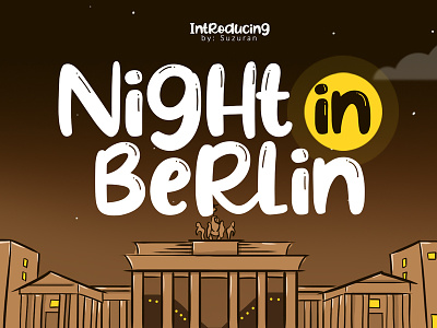 Night In Berlin Font bold branding font graphic design night otf script ttf typeface