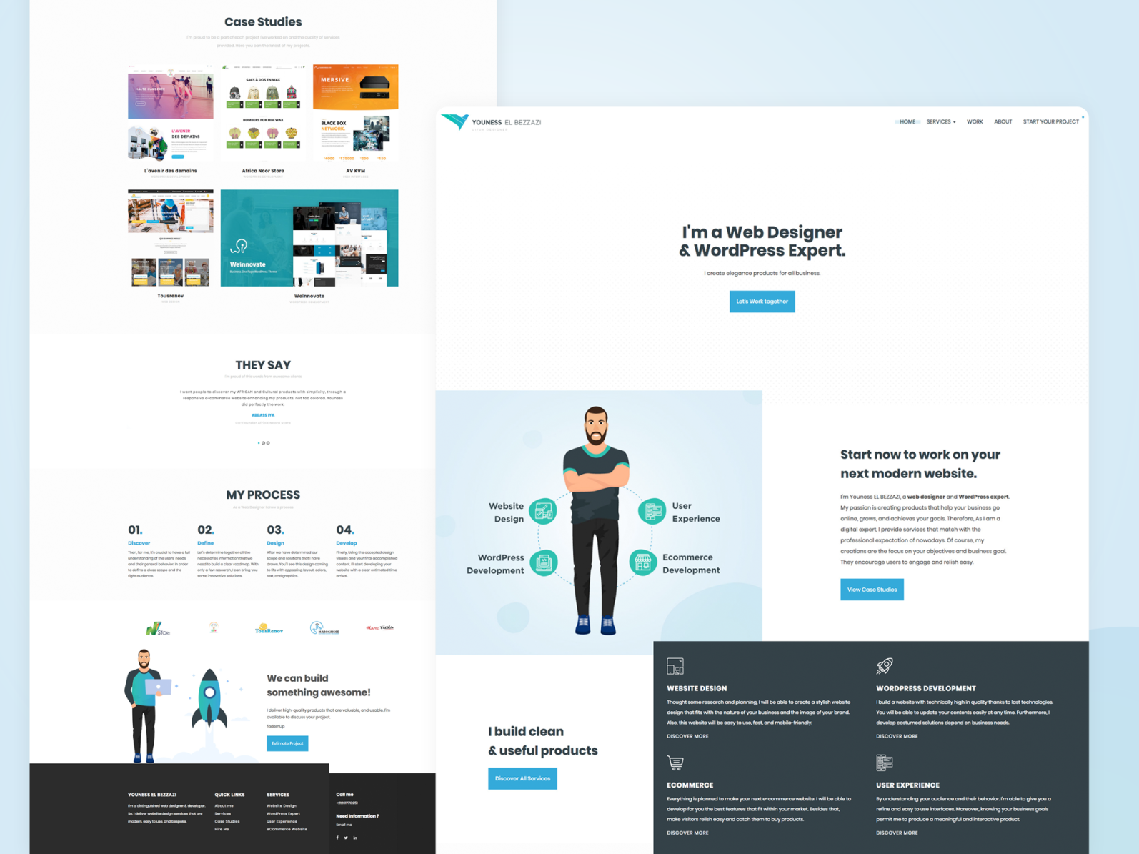 Personal website design by Youness EL BEZZAZI on Dribbble