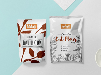 Oat Flour Packaging branding design icon logo vector