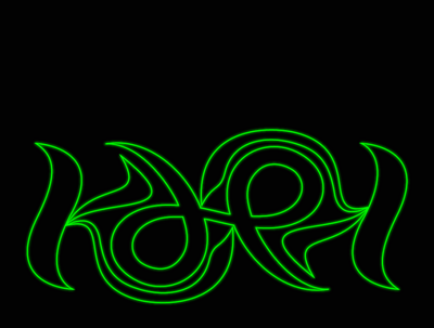 KdeK - Green Neon Outlined Logo design illustration logo