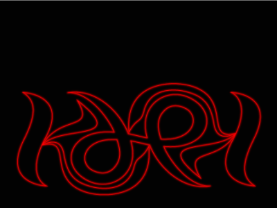 KdeK - Red Neon Outlined Logo