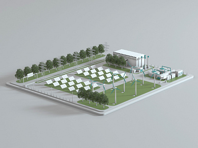 Natural Gas Power Plant Octane 3d cinema4d design dribbble octane octanerender otoy render shot