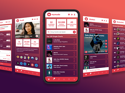 UX/UI design for mymudo – bet on music app branding crypto currency design gradient startup ui ux web app