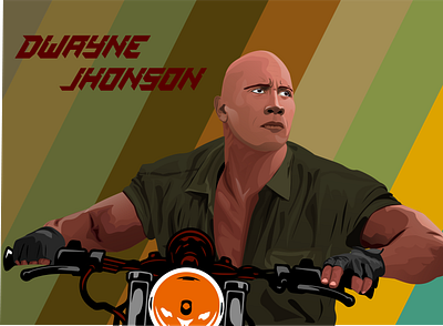 DWAYNE JHONSON vector portrait graphic design illustration vector