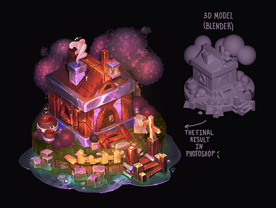 House concept art design game art illustration