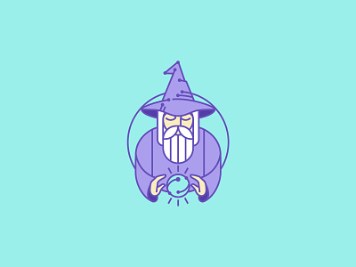 wizard beard code illustration logo man security software technology web wizard