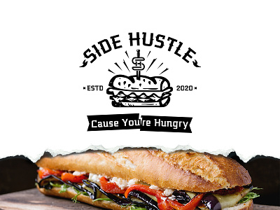 Side Hustle bar burger craft beer food logo pub punk rock sandwich