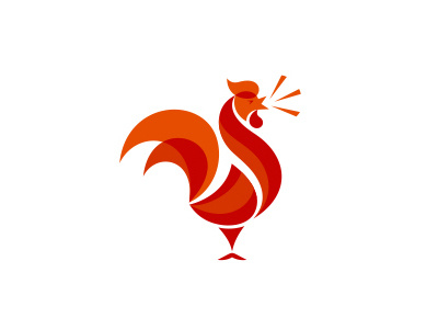 Rooster chicken cock fiery fire logo red rooster