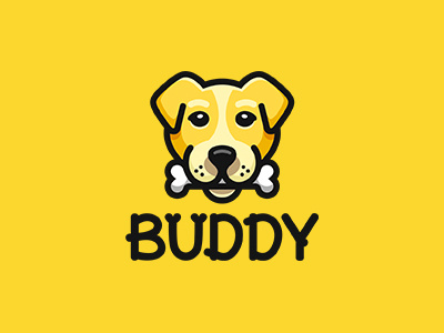 Buddy animal bone buddy dog logo pet store yellow