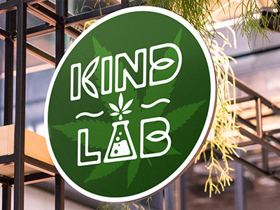 Kind Lab cannabis cbd design grass laboratory logo logotype marijuana stuff vape weed