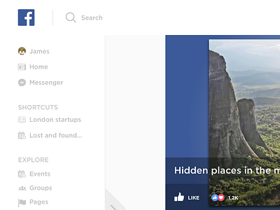Facebook Redesign Light / Desktop facebook gui light minimal social ui