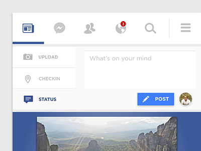 Facebook Redesign Light / Mobile facebook gui light minimal mobile social ui