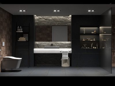interior scene^ bathroom 3d animation blender branding design graphic design illustration logo model motion graphics
