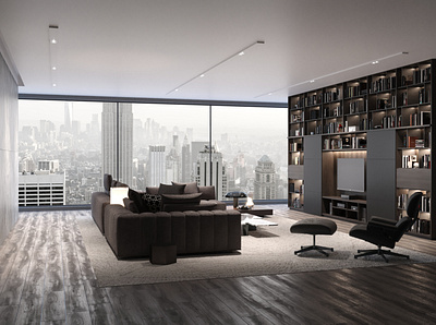interior scene^livingroom in NewYork. 3d 3dmax animation blender branding corona design graphic design illustration logo model motion graphics