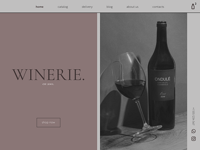 winery shop home page design home page homepage landing main page mainpage shop ui website winery