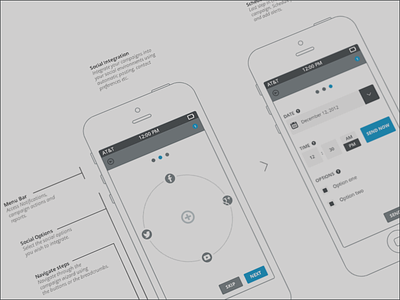 Wireframe application email mobile wireframe