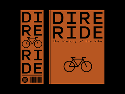 DIRE RIDE 2d art adobe book cover design exploration flat illustrator orange simple typography vector