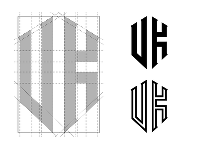 VK Monogram Exploration black grid illustrator kazakov monochrome monogram veselin vk white