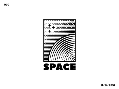 SPACE 30 adobe black challenge illustrator logo monochrome scratchboard space white
