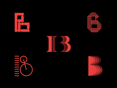 "B" Exploration adobe art black circle design exploration flat gradient illustration illustrator letter letter b lines round shapes simple type typography vector