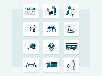 Filter icons for Viator.com branding design designer digital design graphic design illustration ui uiux user interface vector