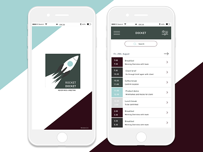 'Rocket Docket' meeting management app! app appdesign designer ui uiux