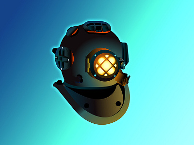 Diver Helmet design in AI/PS app appdesign character design game designer graphics ui uiux