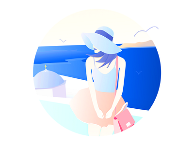 Illustration for a friend's trip to Santorini. art digital illustration sketchapp vector