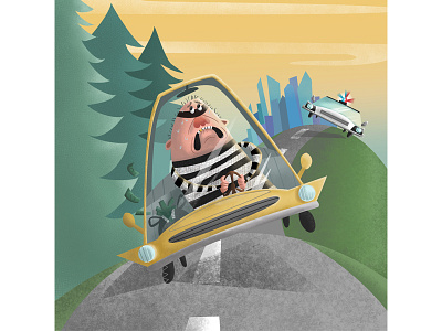 Cops And Robbers burglar car chase character design chase cops illustration kid lit robbers