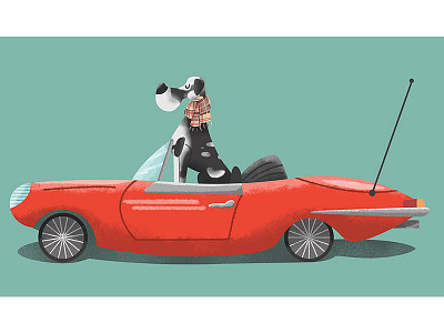 Great Dane car childrens illustration digital art dog great dane illustration kid lit sports car