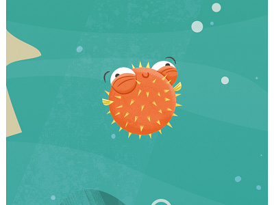 Pufferfish WIP character design fish illustration kidlit ocean pufferfish under the sea