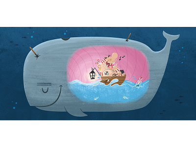 Whale and Co. character design illustration kidlit ocean pirate rowboat sea singing under the sea whale