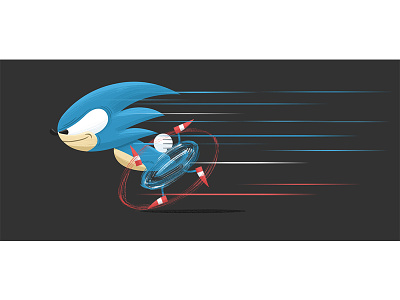 Sonic the Hedgehog fan art game art illustration planet pulp pop art running sega sega megadrive sonic sonic the hedgehog sprint video games
