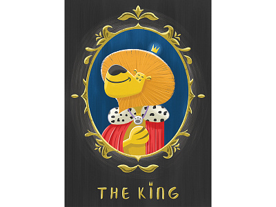 The King character design crown emblem illustration kidlit king lion plaque royalty the king