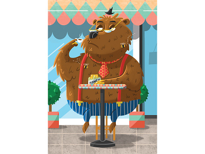 Morning Coffee bear cafe coffee digital gallery illustration kidlit kids books print