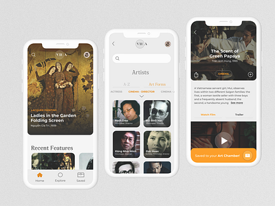 VieA - Arts curated for you app app design arts classic collection curate curation films museum painting ui design vietnam vietnames