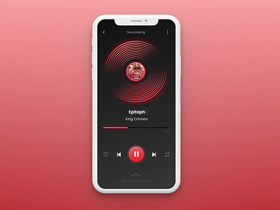 Music Player Concept app app design concept motion graphic design king crimson motion design music music app music app ui ui ui design