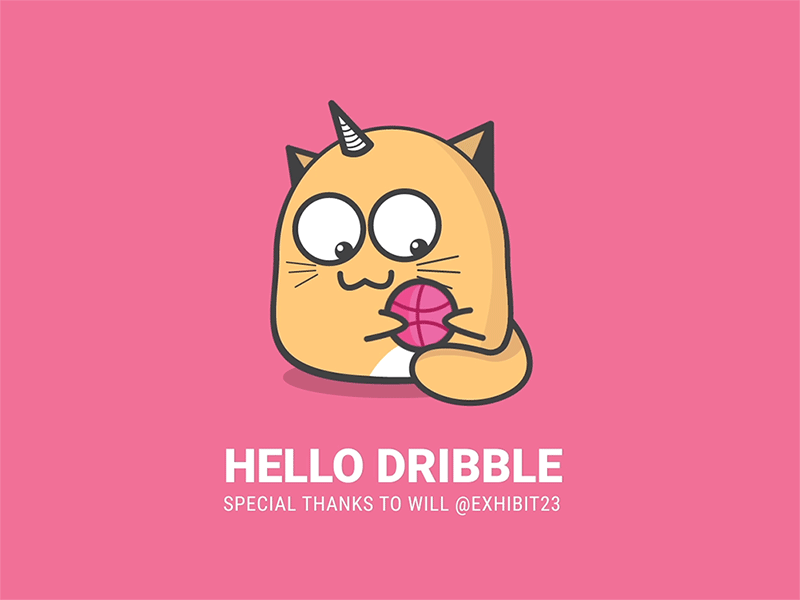Dribbble Unicat ball cat cats cute debut dribbble dribbble debut illustration unicat unicorn