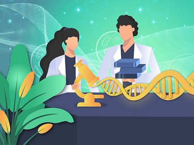 Bioscience biology dna ilustration science scientist