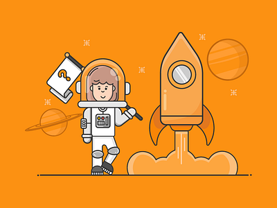 On Mission astronaut character illustration mission