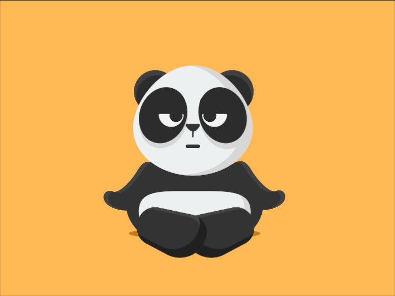 Tummy meditating breath cute gif illustration meditation panda