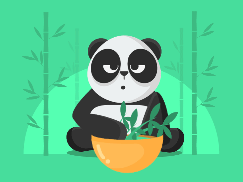 Bamboo Addict animation bamboo chew cute eat gif illustration panda