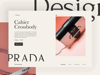 eCommerce Handbag Shop bag branding color design fashion prada shop design typography ui ux visual design website website design
