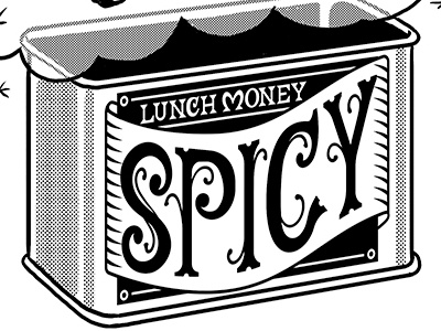 Spicy t-shirt design gingerbread hand lettering lunch money man spicy t shirt